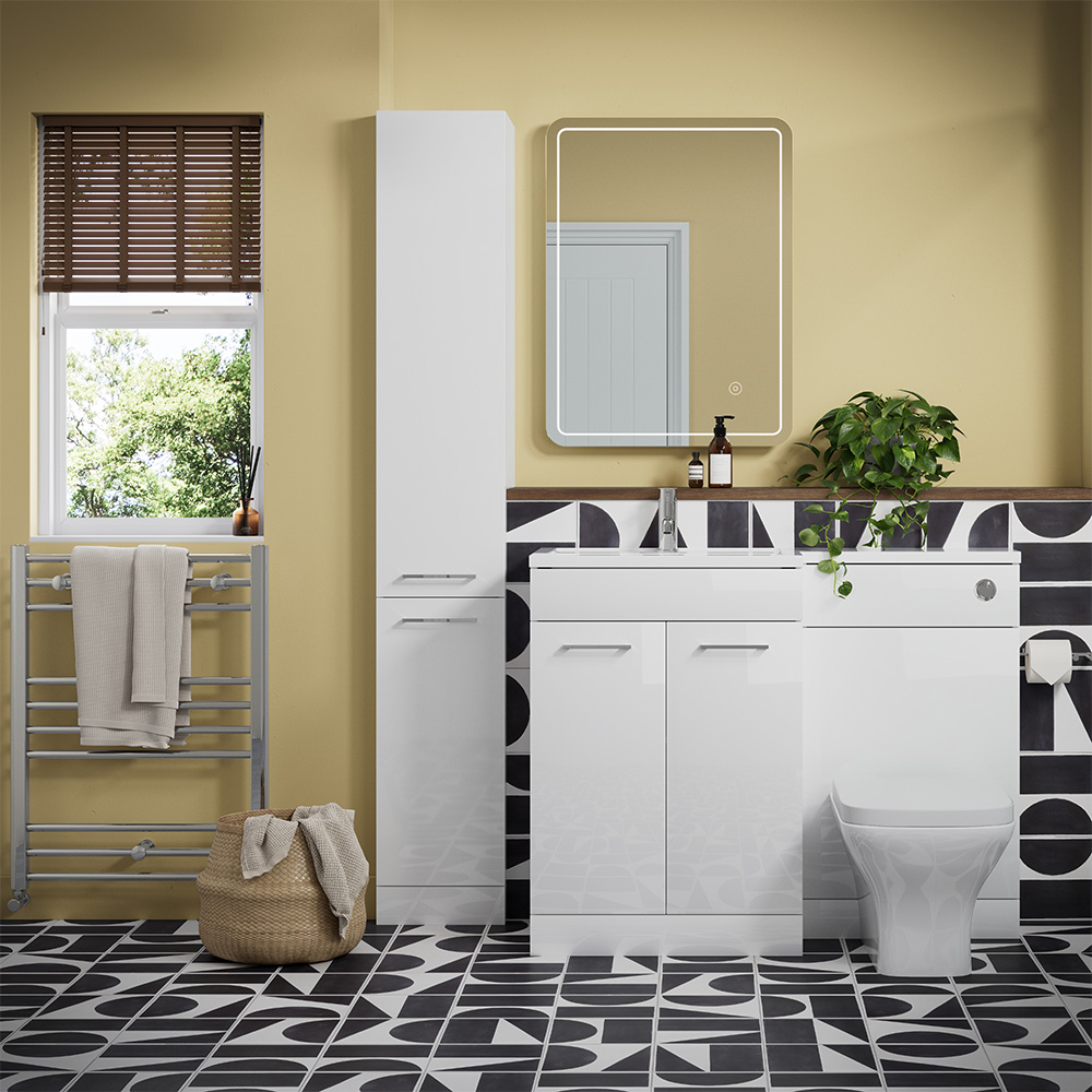 Bathstore Panama 2 Door White Gloss Left Hand Basin and WC Unit 1000mm Image 2