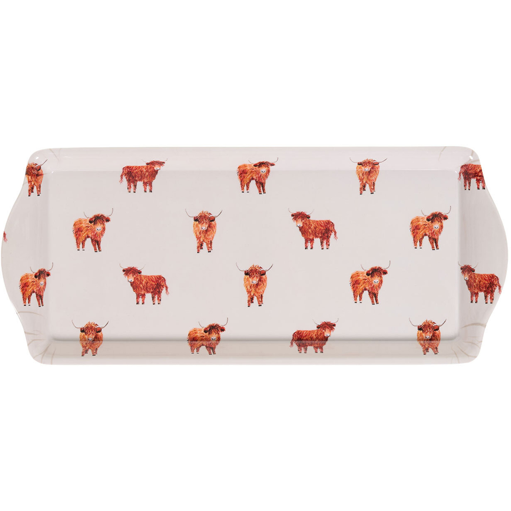 Highland Cow Small Sandwich Tray White Image 2
