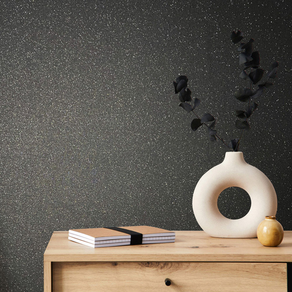 Galerie Industrial Effects Plain Black Wallpaper Image 3