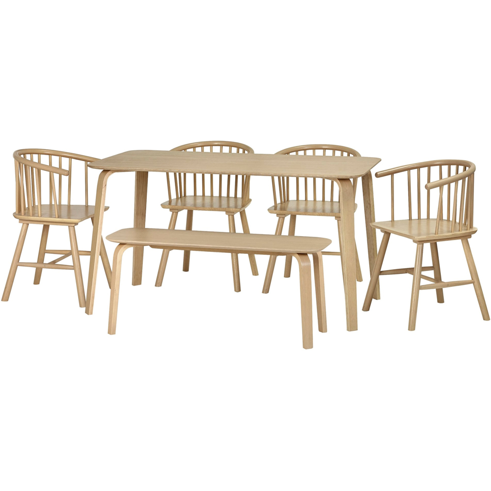 Julian Bowen Kaito Light Oak Effect Curved Leg Bench Image 4