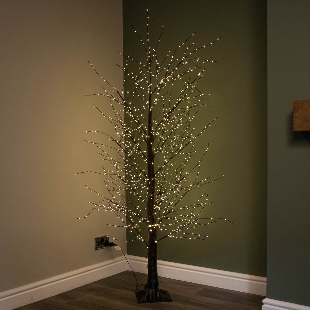 Samuel Alexander Black Micro Dot Warm White LED Pre-Lit Artificial Christmas Tree 6ft Image 2