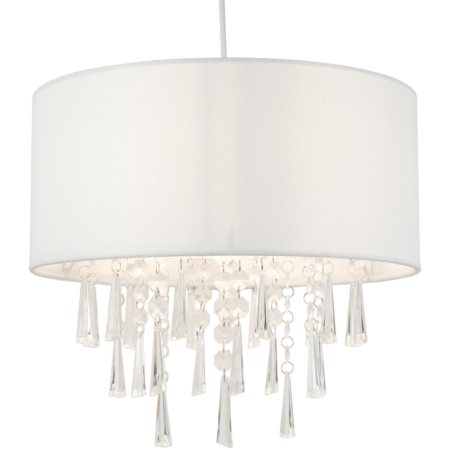 White Linen Droplet Shade - White Image 5