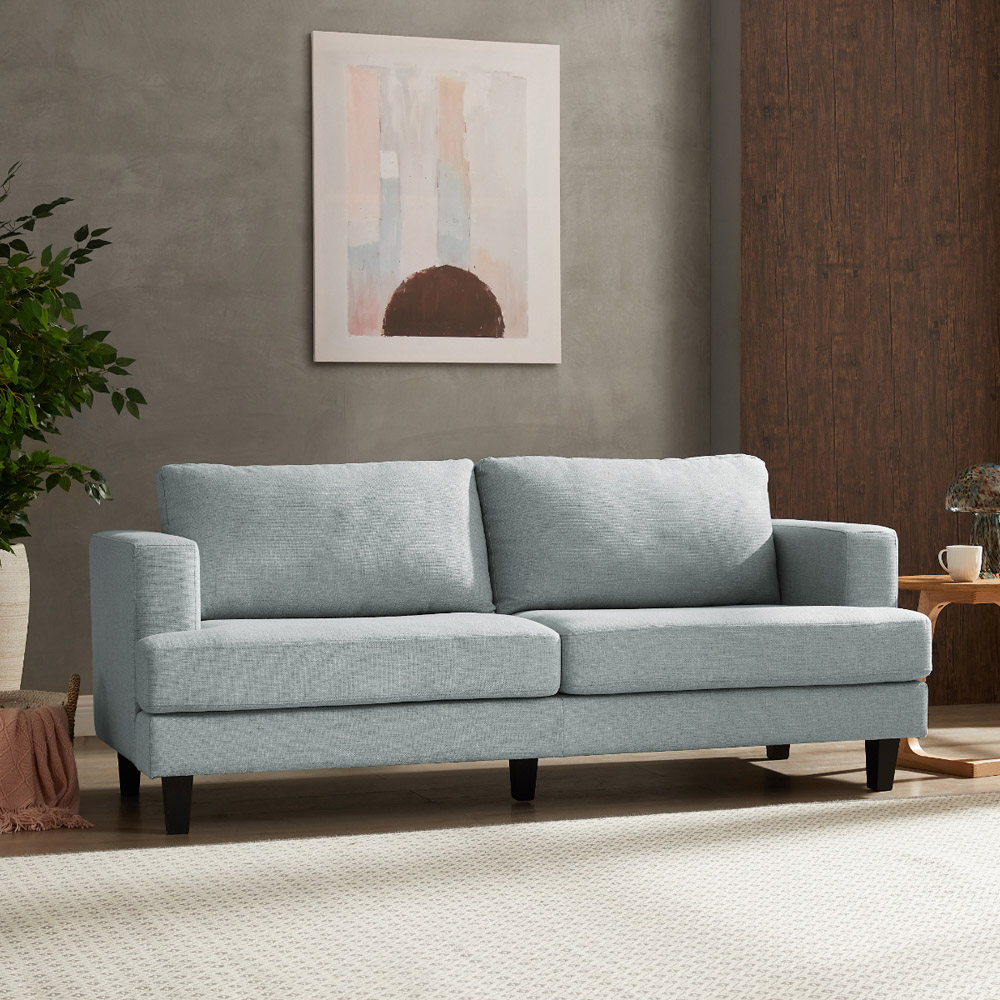 Home Detail Dale 3 Seater Pale Blue Linen Sofa Image 9
