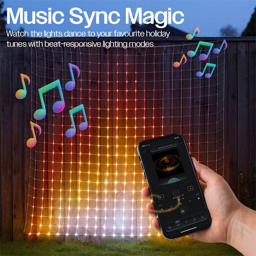 Xmas Haus RGB LED Smart Mesh Net Light 1.8 x 1.8m Image 7