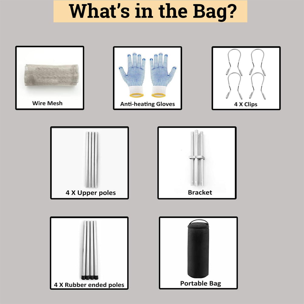 Shatchi Foldable Outdoor Camping Fire Pit with Carry Bag Image 5