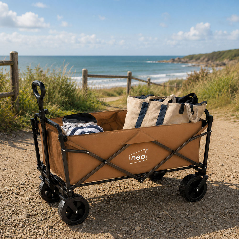 Neo Direct 140L Khaki Heavy Duty Folding Garden Trolley Cart Image 4