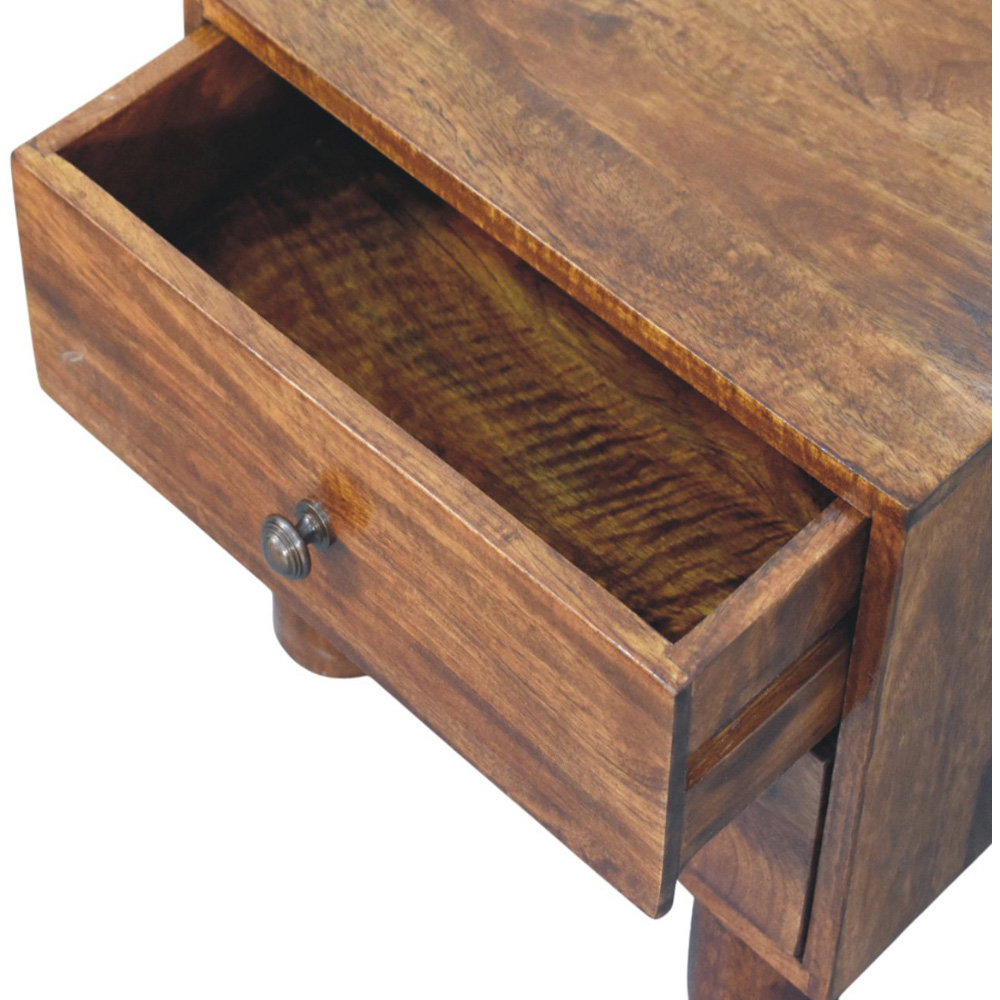 Artisan Furniture Tula 2 Drawer Chestnut Dark Brown Solid Wood Nightstand Image 5