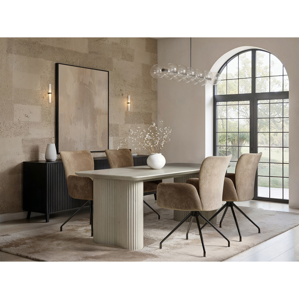 SOLACE+CO Zoya Kora Mocha Brown 4 Seater Dining Set Image 4