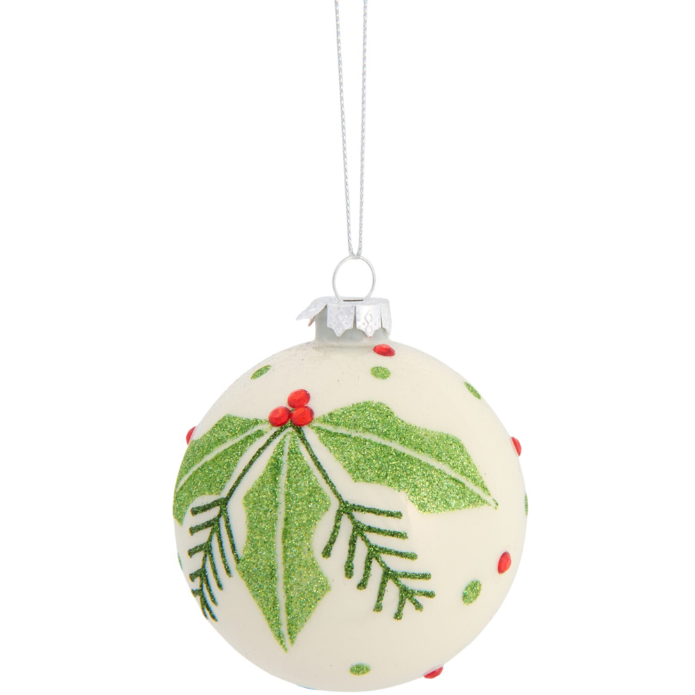 Traditional Festive Leaf Bauble Image 3
