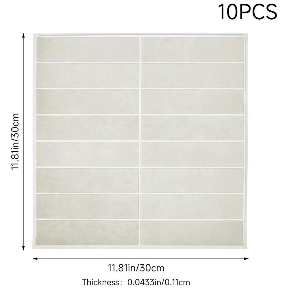 Living and Home Grid Effect Grey Apricot Peel and Stick Wall Tile Sticker 10 Pack Image 9