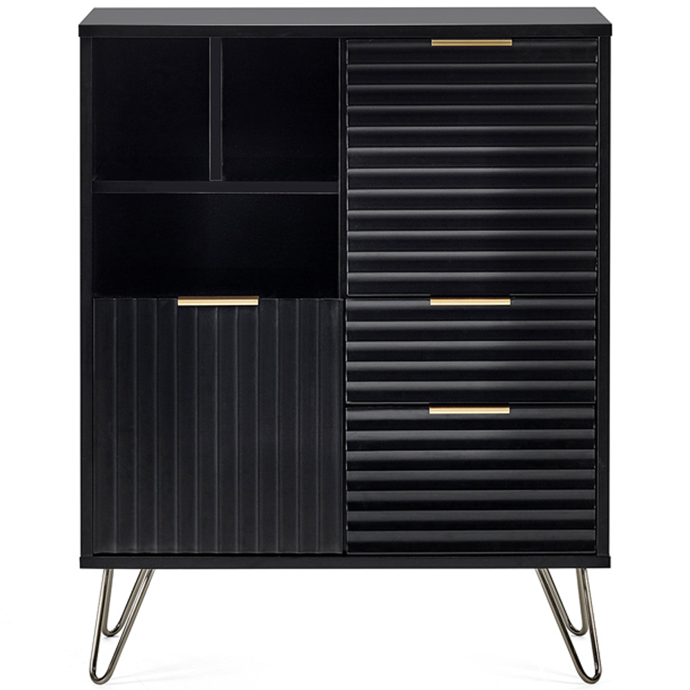 Julian Bowen Murano 2 Door 2 Drawer Matt Black Sideboard Image 3