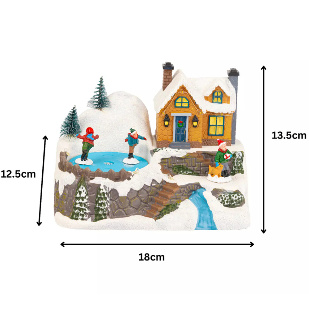 Marco Paul LED Winter Christmas Village Scene Decoration with Ice Rink Image 8