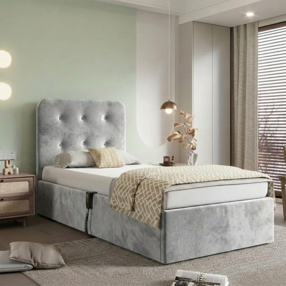Paradise Beds The Linda Silver Small Double Adjustable Mobility Bed with Mattress and Headboard Image 2