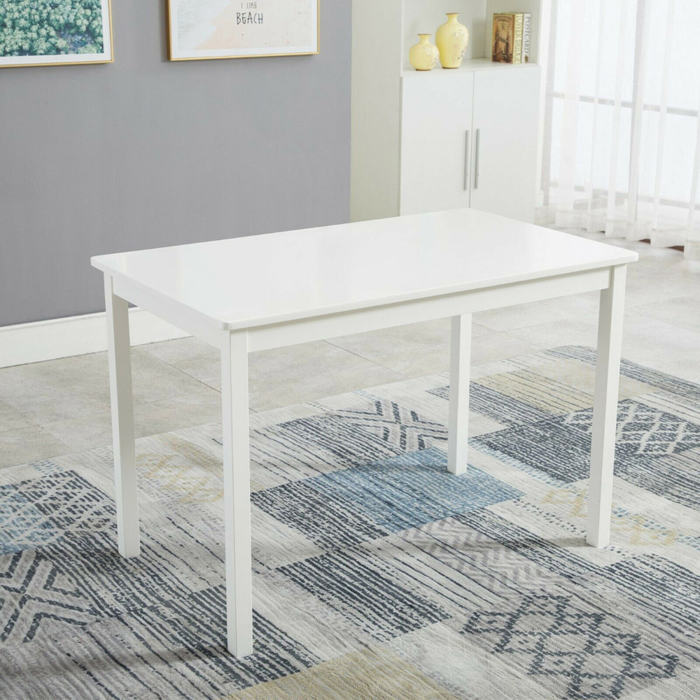 Solid Wooden 4 Seater Dining Set White Image 3