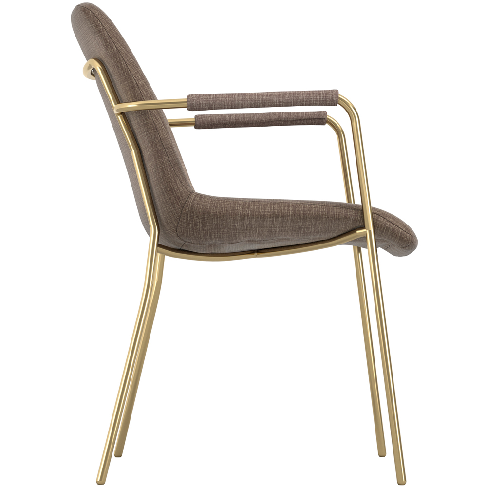 LPD Home Carlo Taupe and Gold and Arms Dining Chair Set of 2 Image 4