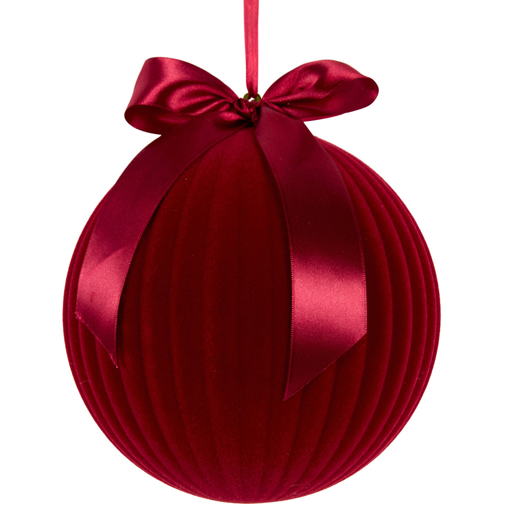 Tied with a Bow Flocked Bauble Image 5