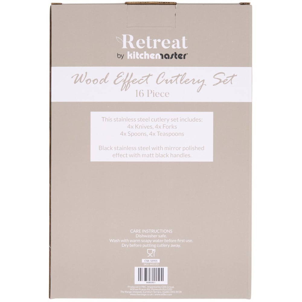 Kitchen Master 16 Piece Retreat Wood Cutlery Set Brown Image 2