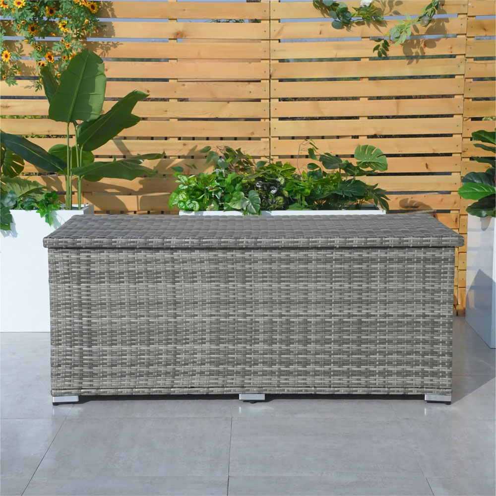 Direct Wicker 495L Medium Grey Garden Rattan Storage Box Image 2