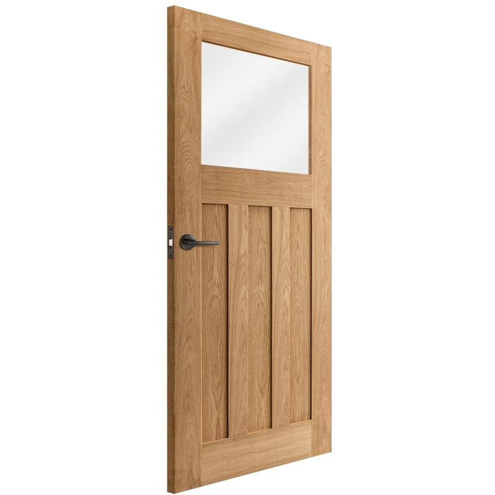 Oak Veneer Fully Finished 1930s DX Clear Glass FD30 Internal Fire Door 1981 x 838 x 44mm Image 3