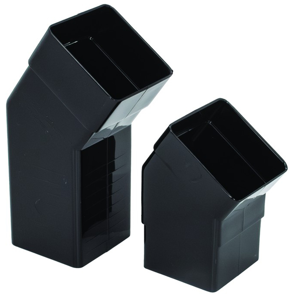 FloPlast Square Adjustable Downpipe Offset Bend Black 65mm Image 3