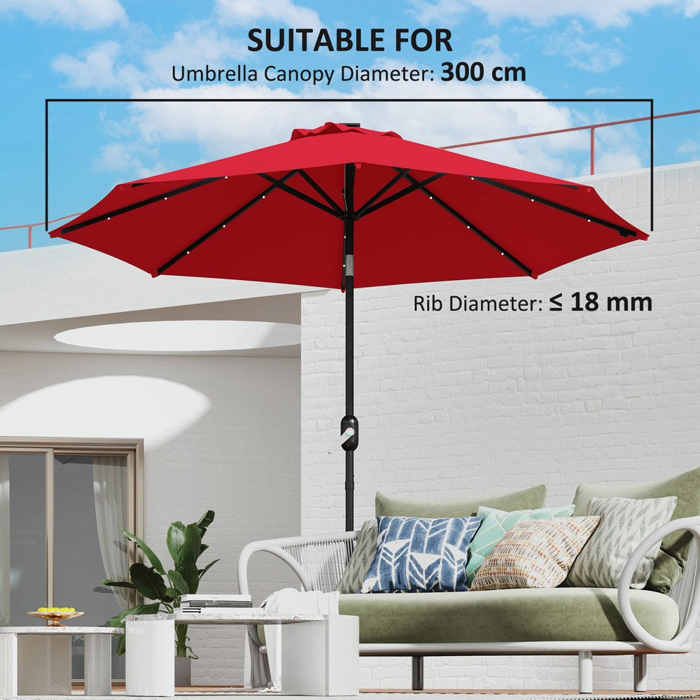 Outsunny Red Parasol Replacement Canopy 300cm Image 5
