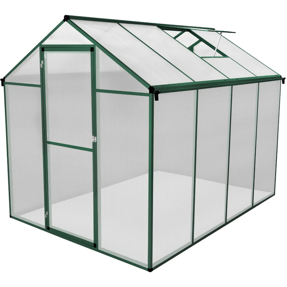 MonsterShop Green Polycarbonate 6.1 x 8ft Greenhouse Image 1