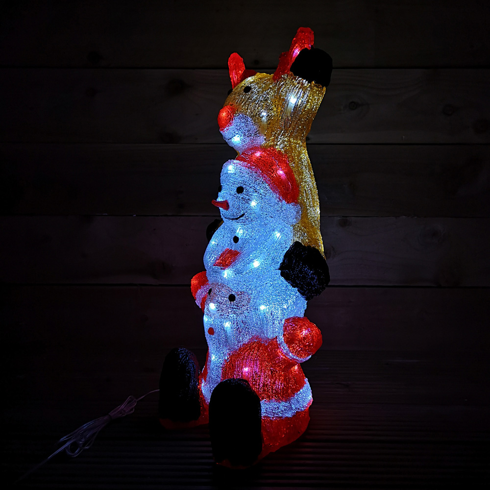 Samuel Alexander 60 Ice White LED Santa Snowman Reindeer Tower Christmas Decoration 60cm Image 3
