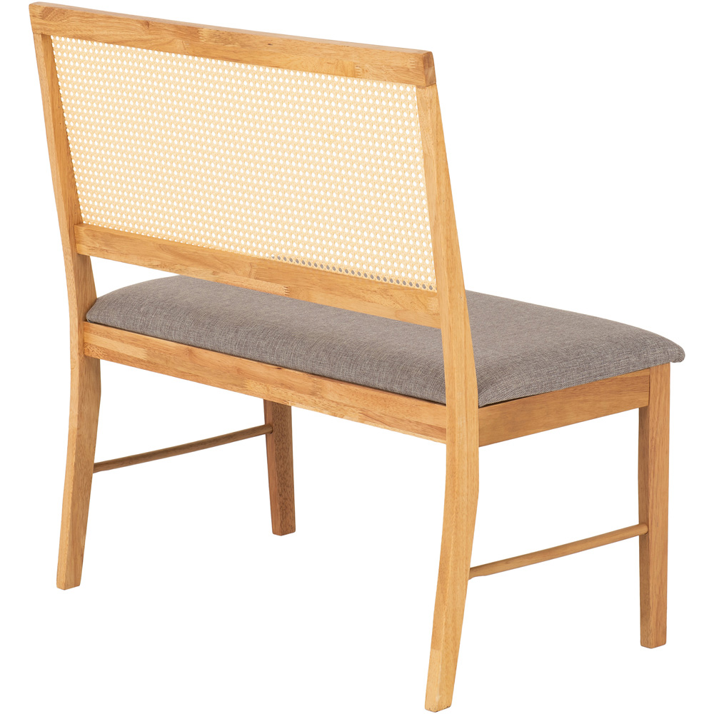 Seconique Ellis 2 Seater Grey Fabric Oak Effect Dining Bench Image 6