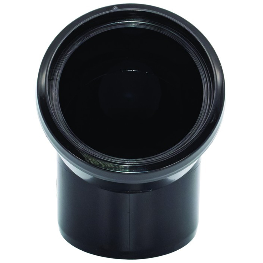 FloPlast Industrial/ Xtraflo Single Socket Bend 135 Degree Downpipe Black 110mm Image 2
