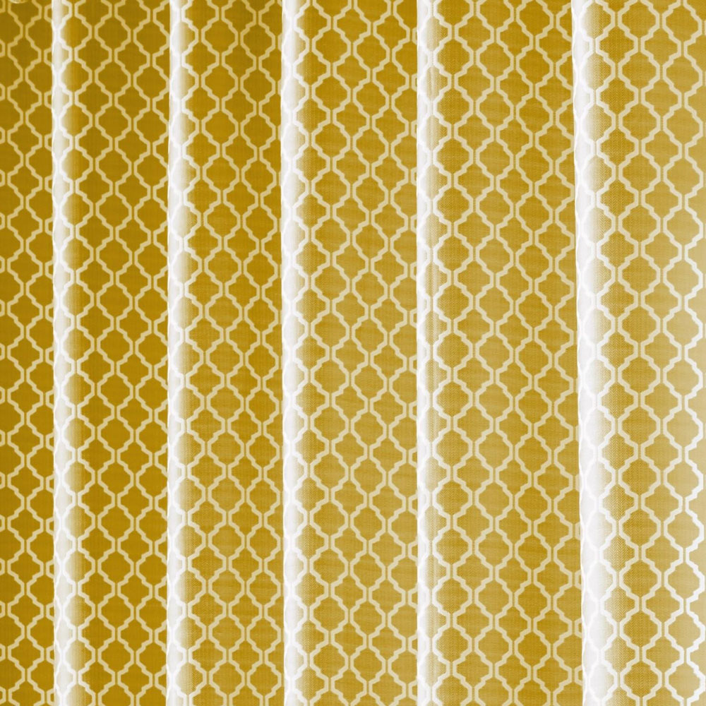 Alan Symonds Wold Ochre and White Ring Top Eyelet Curtains 167cm x 137cm Image 3