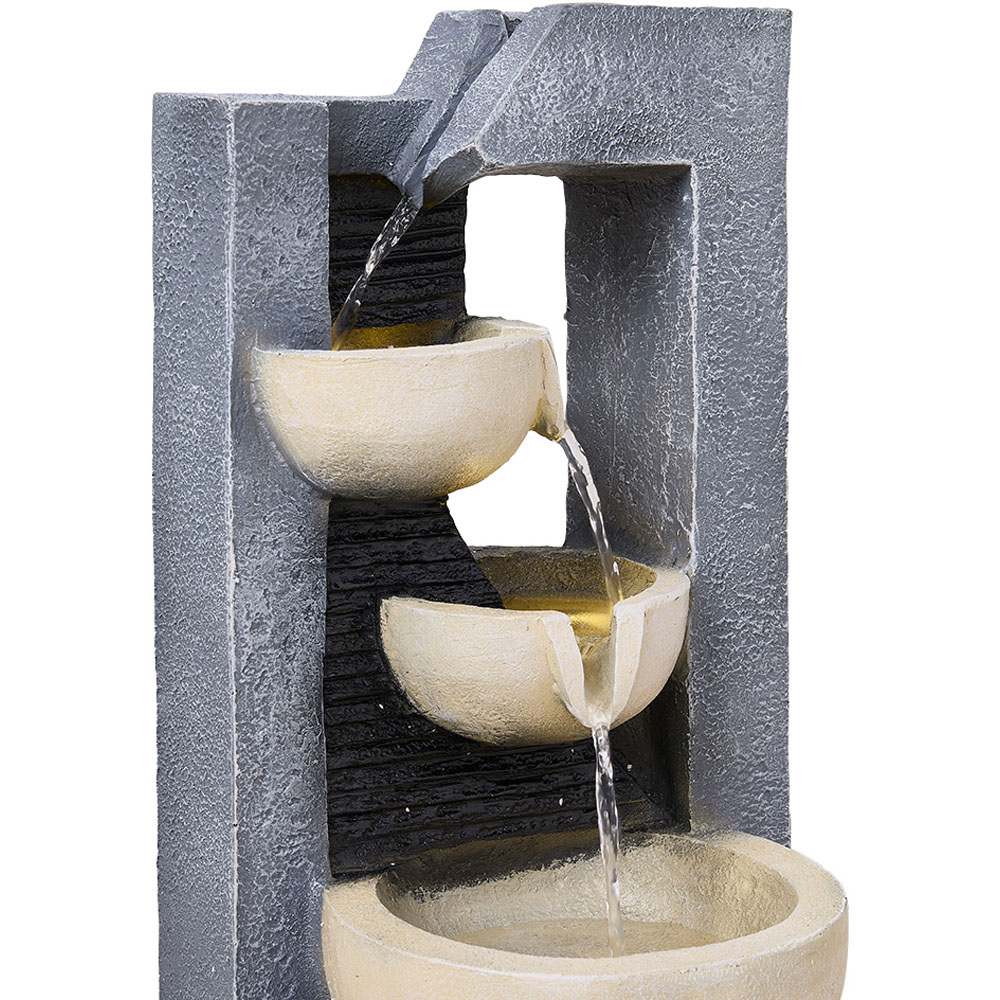 Living and Home 3 Tier LED Light Solar Powered Water Fountain Image 4