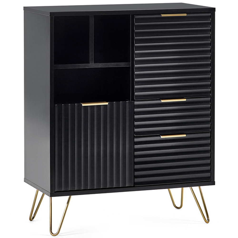 Julian Bowen Murano 2 Door 2 Drawer Matt Black Sideboard Image 2
