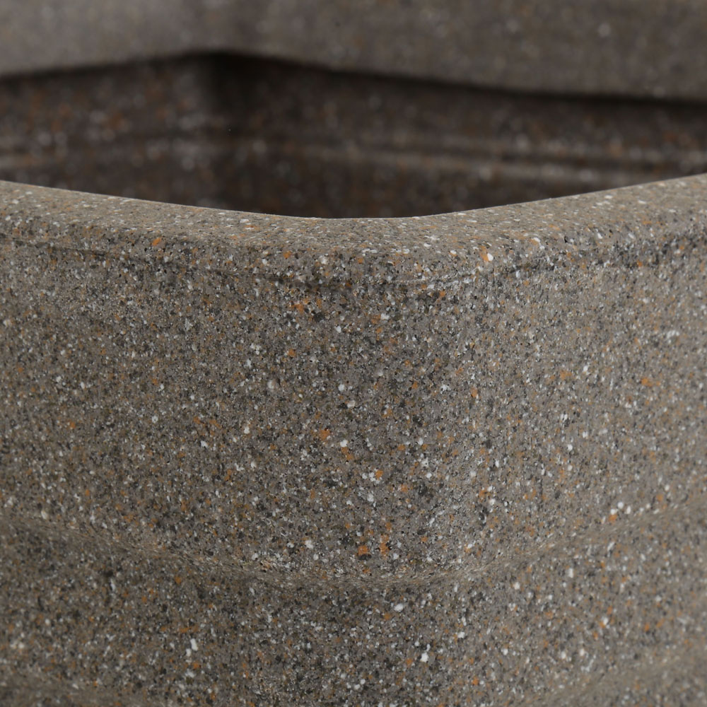 Charles Bentley Trojan Granite Effect Square Tall Planter 2 Pack Image 5
