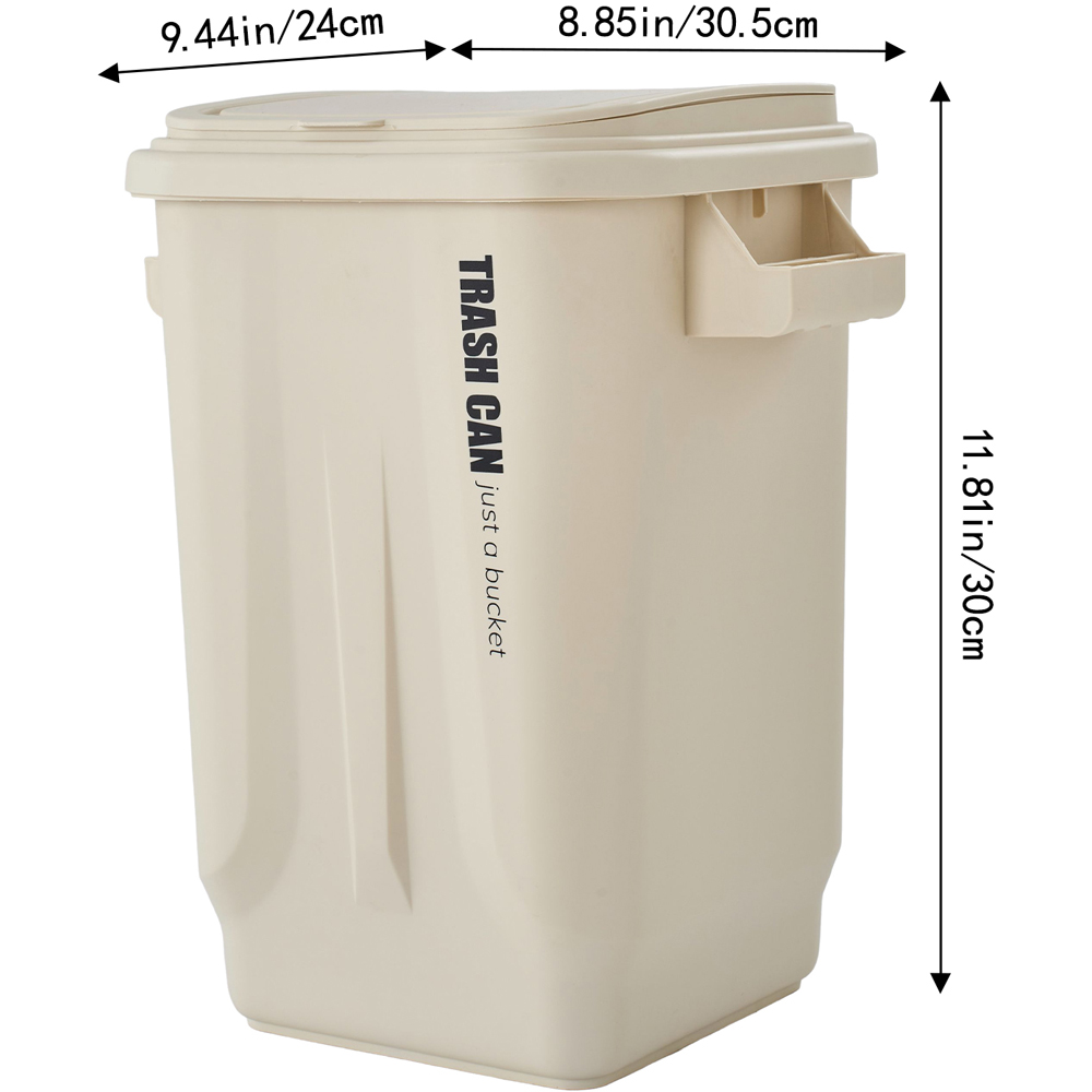 Living and Home Cream Industrial Flip Top Rubbish Bin 23L Image 8