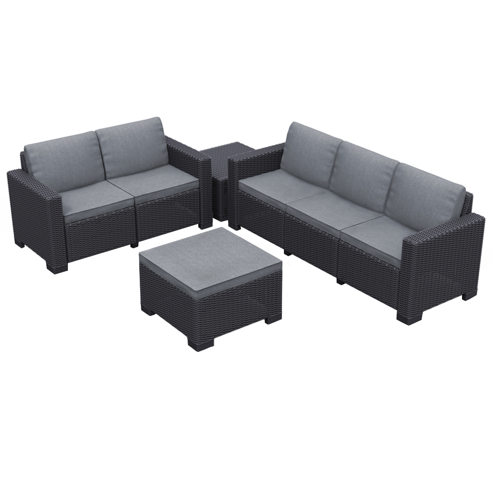 Keter California 5 Seater Graphite Garden Lounge Set Image 2