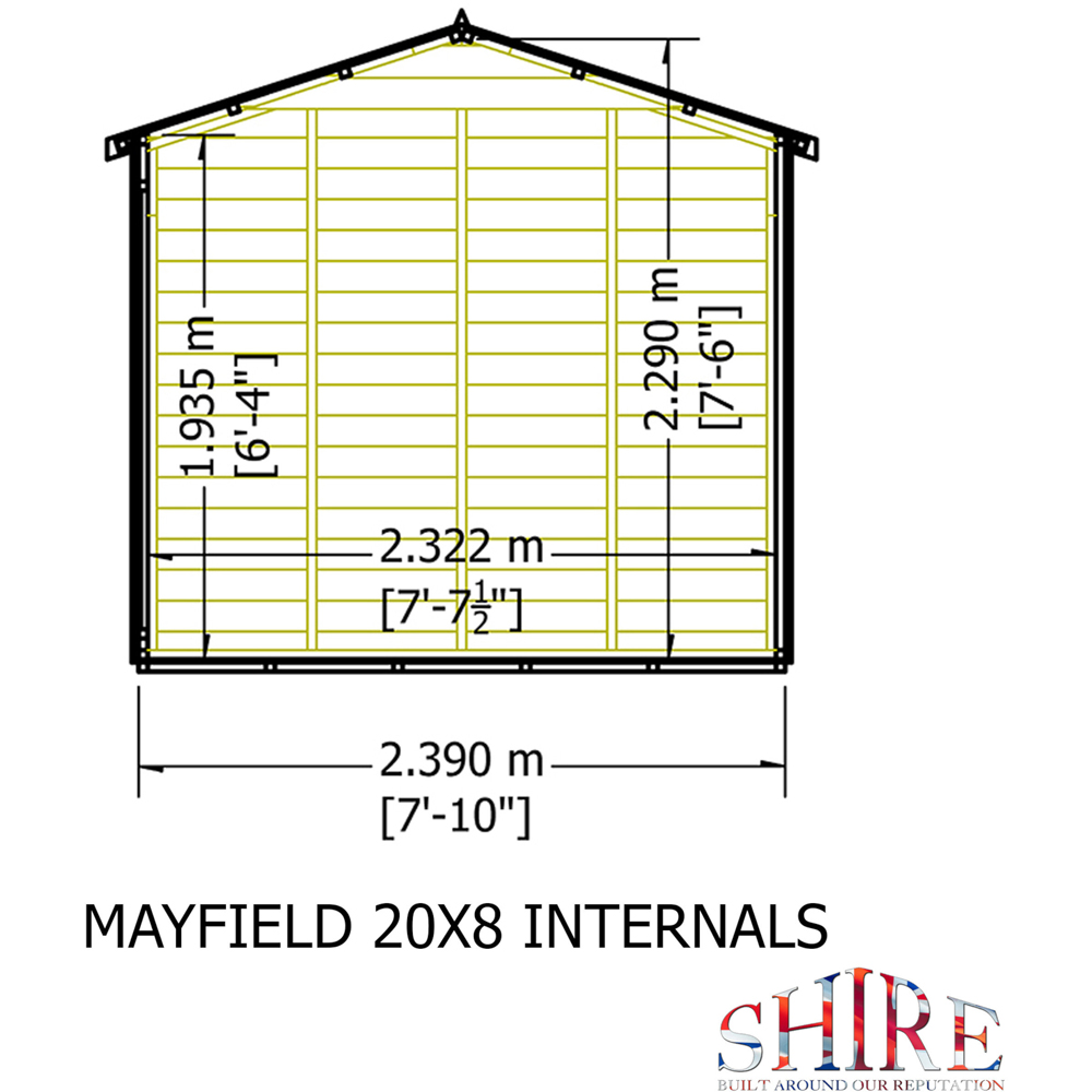 Shire Mayfield 20 x 8ft Double Door Traditional Summerhouse Image 8