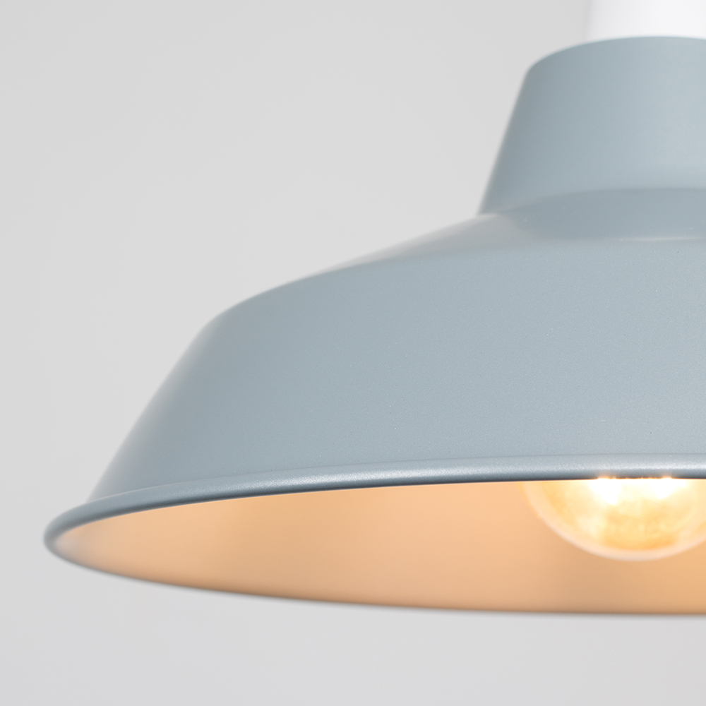 ValueLights Colby Grey Retro Ceiling Pendant Light Shade Image 5
