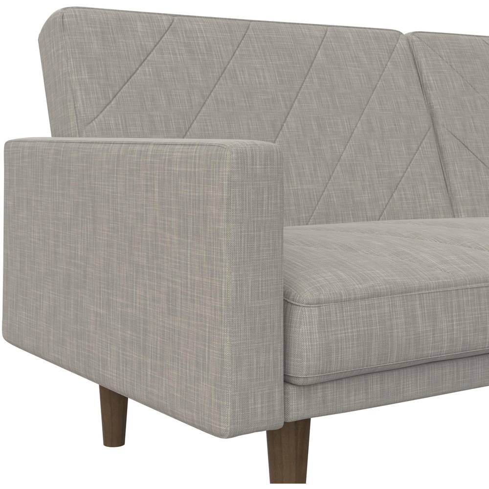 Dorel Paxson 3 Seater Linen Light Grey Sofa Bed with Wooden Feet | Homebase