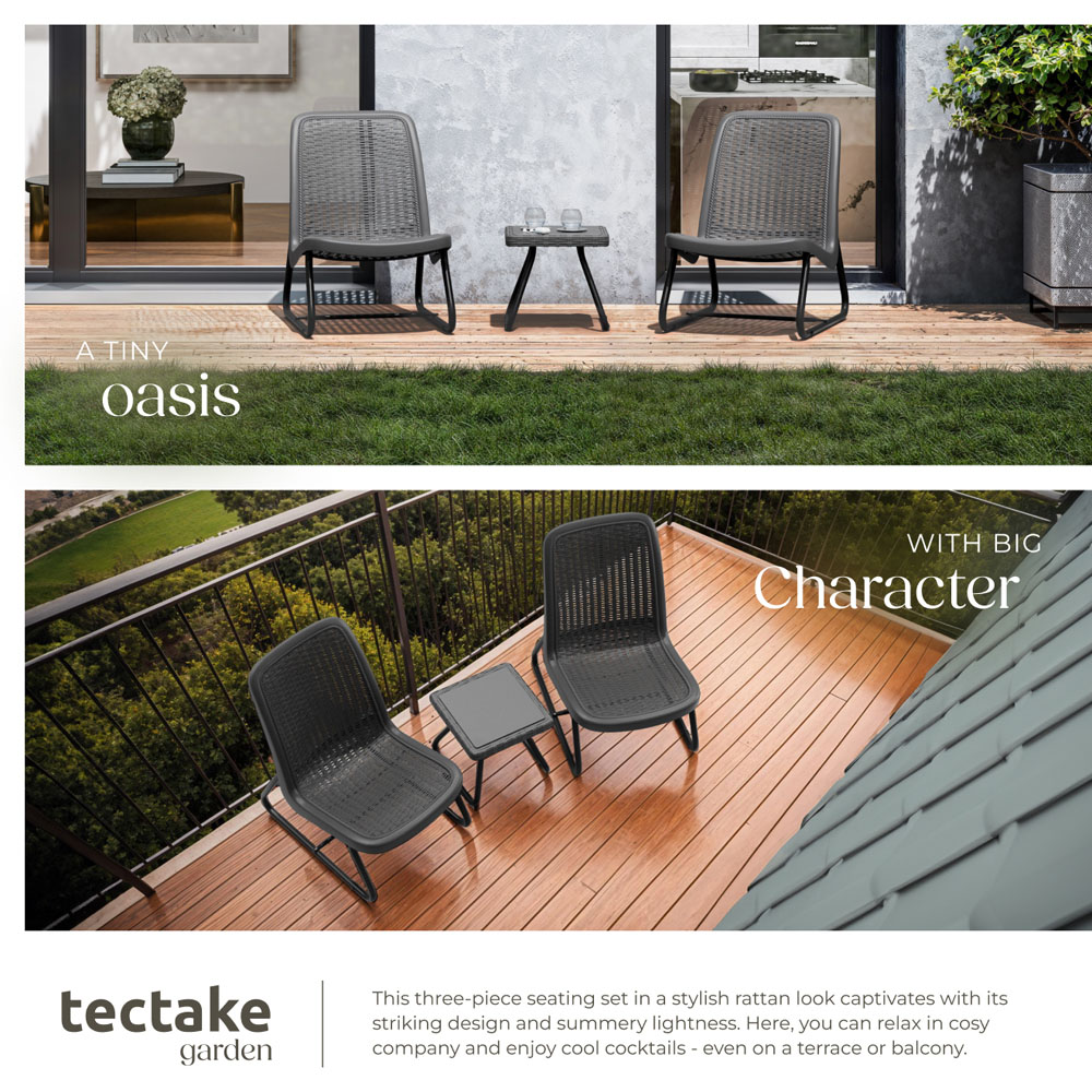 tectake Modica Rattan Look Bistro Set Image 5