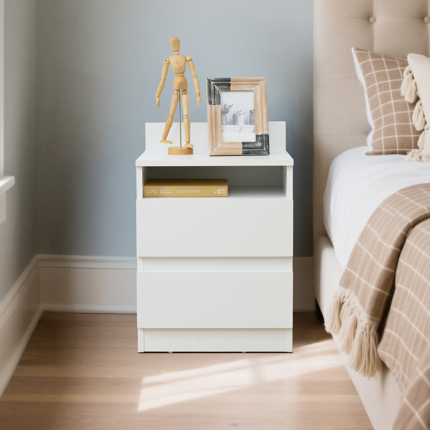 Luca Bedside Table White Image 1