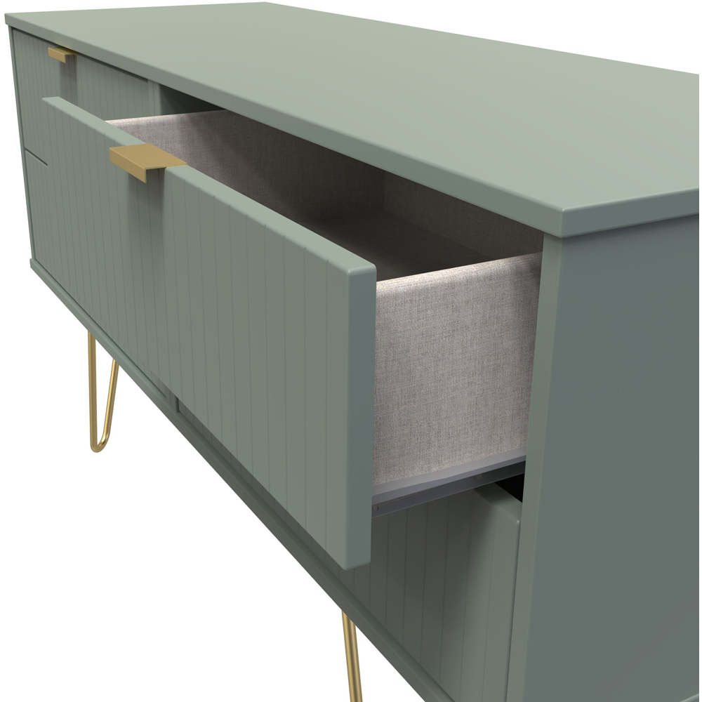 Crowndale 4 Drawer Reed Green Chest of Drawers Ready Assembled Image 6