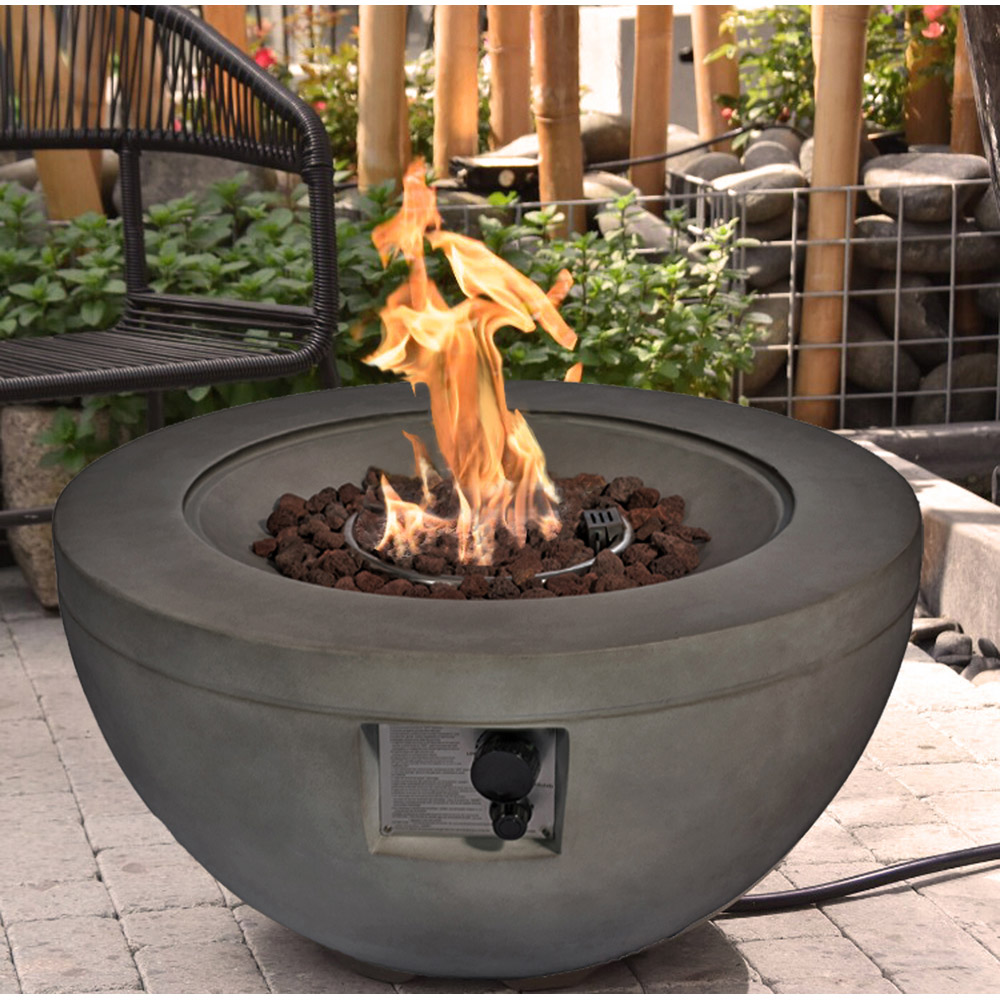 MDA Designs Tabiti Dark Stone Propane Outdoor Firepit Image 9