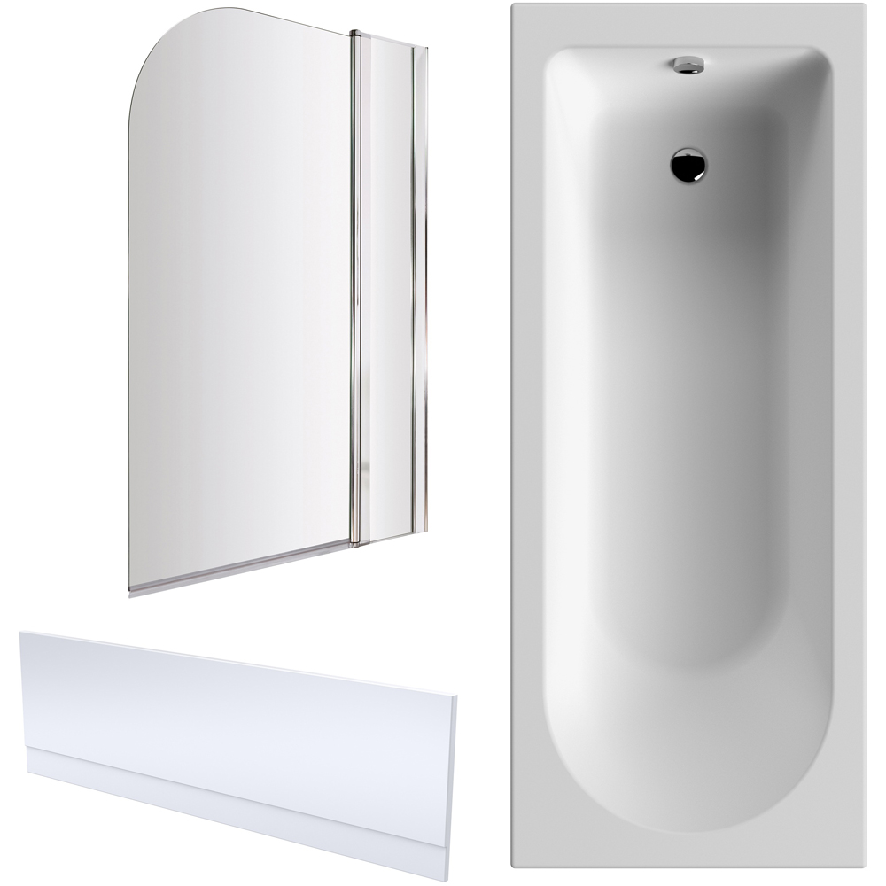 nuie 1700 x 700mm Standard Bath with Panel and Screen Image 1