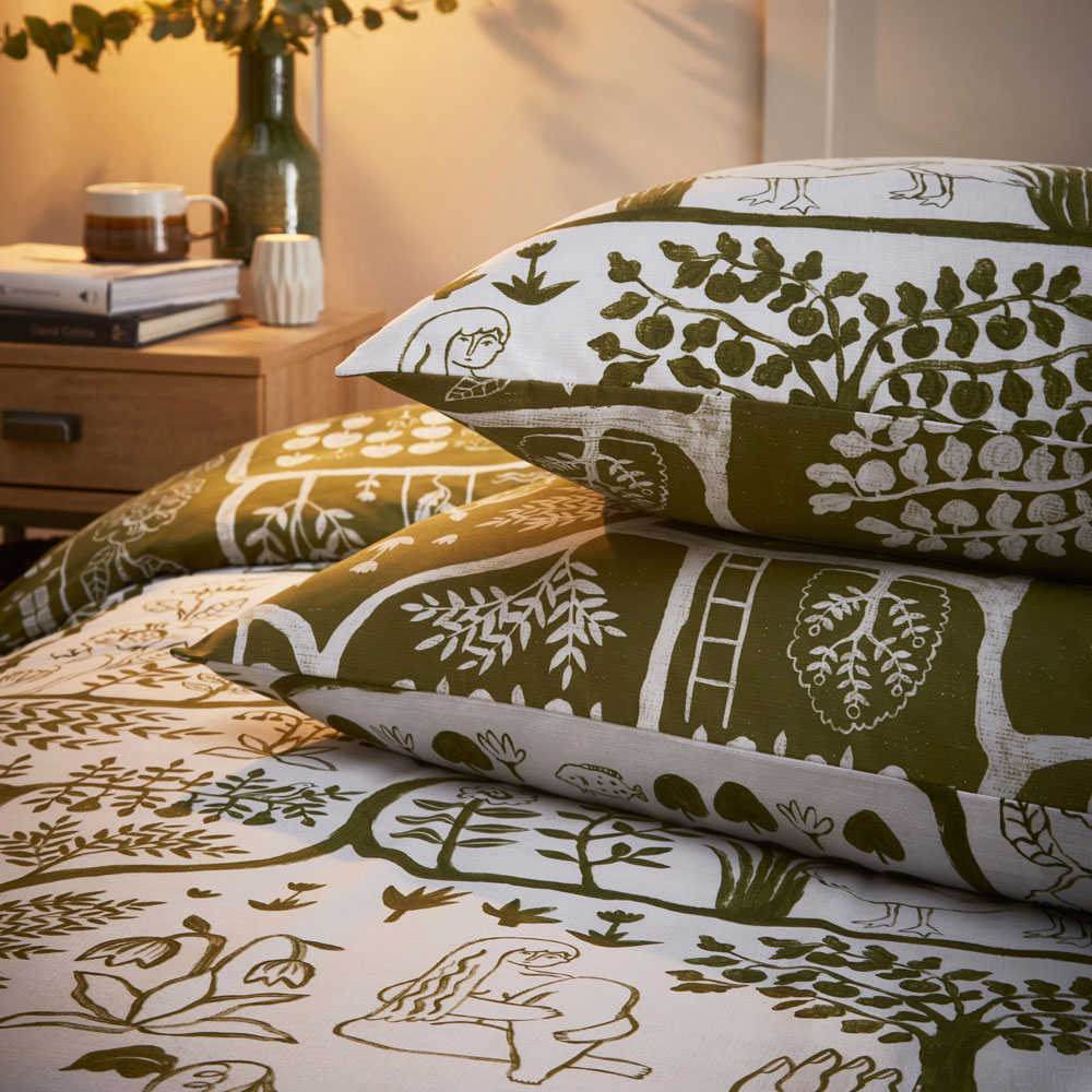 furn. Frida King Size Moss Duvet Set Image 2