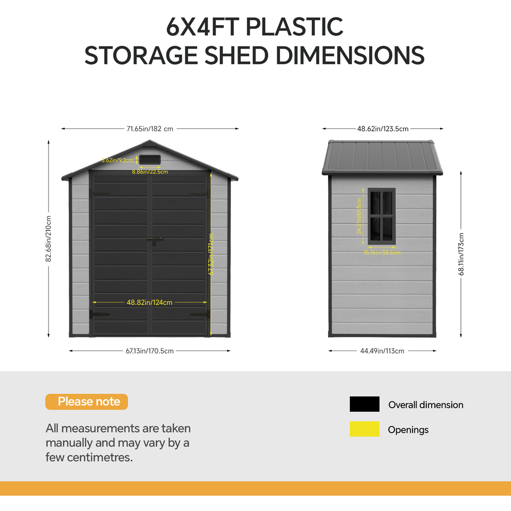 Living and Home 6 x 4ft Plastic Garden Storage Shed with Floor Image 8