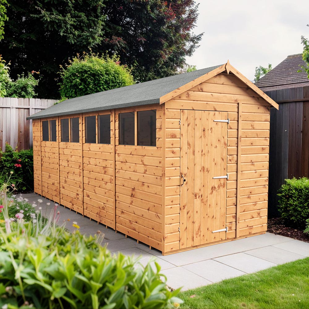 Empire Sheds 6 x 18ft Tongue and Groove Wooden Apex Garden Shed Image 2