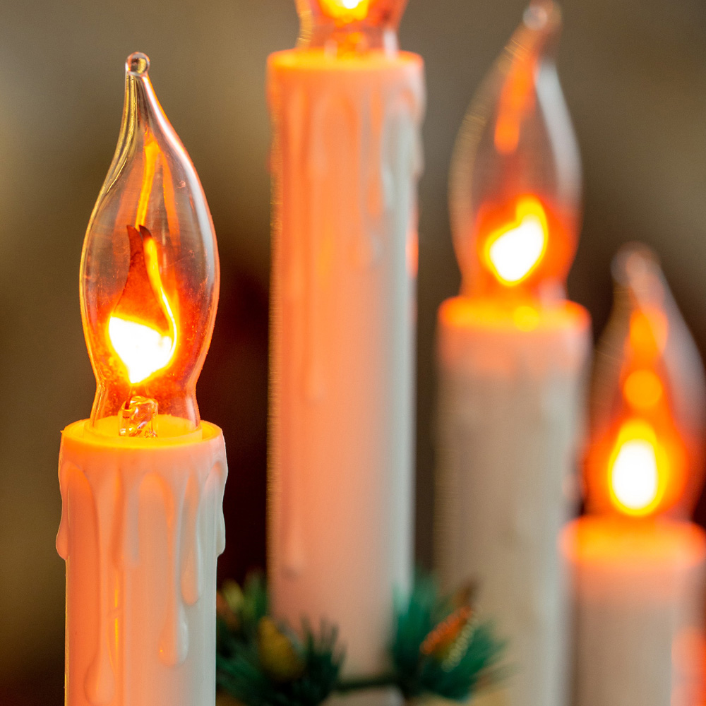 The Christmas Workshop 7 LED Pine Flickering Candle Bridge Light Image 2