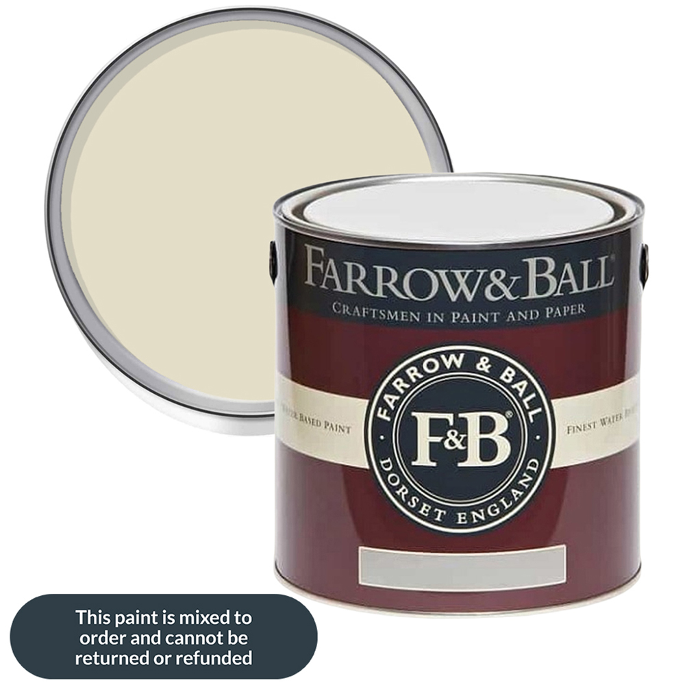 Farrow & Ball Interior Wood and Metal 1 Lime White Flat Eggshell Paint 2.5L Image 1