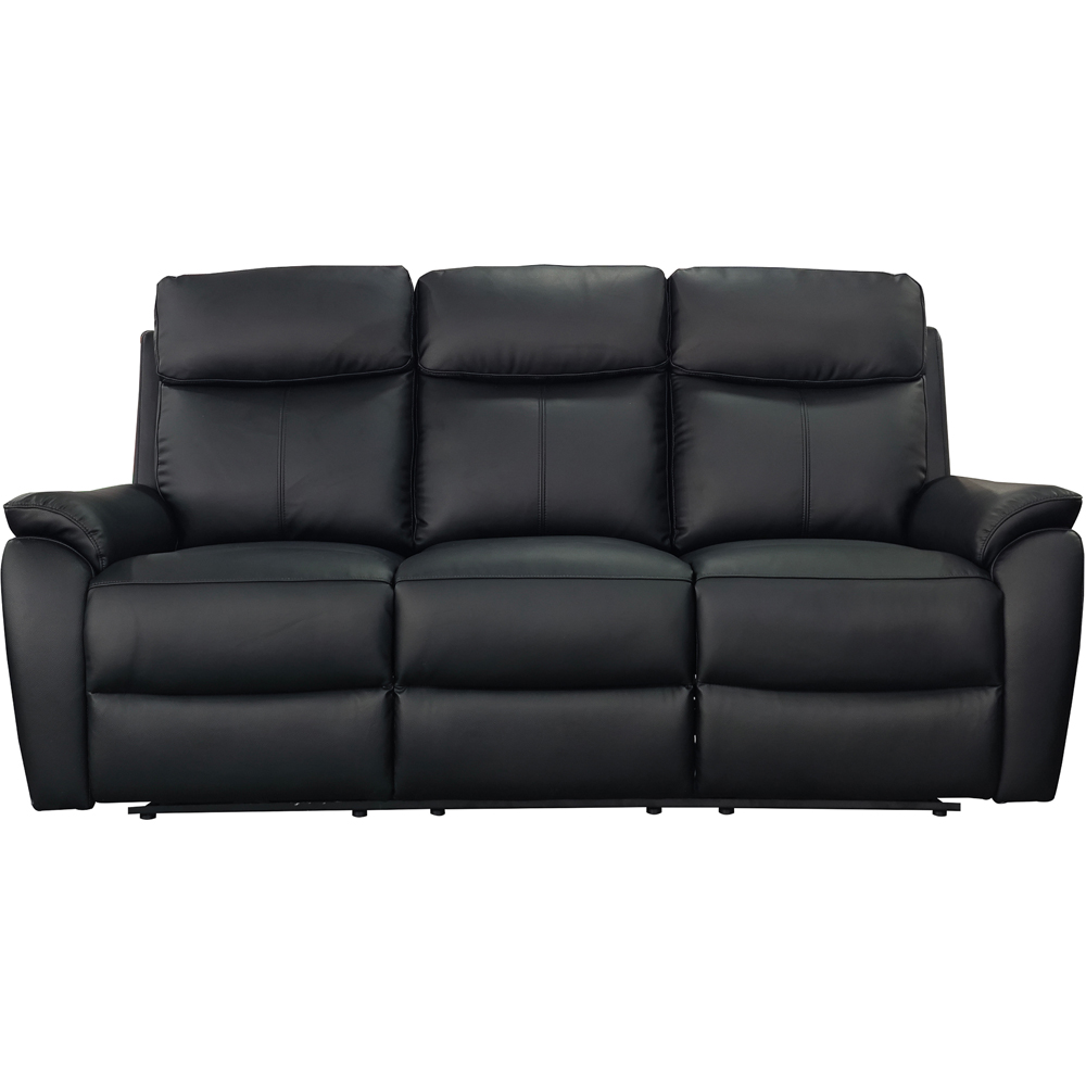 Aspire Kingsmere 3 Seater Black Leather Power Recliner Sofa Image 2