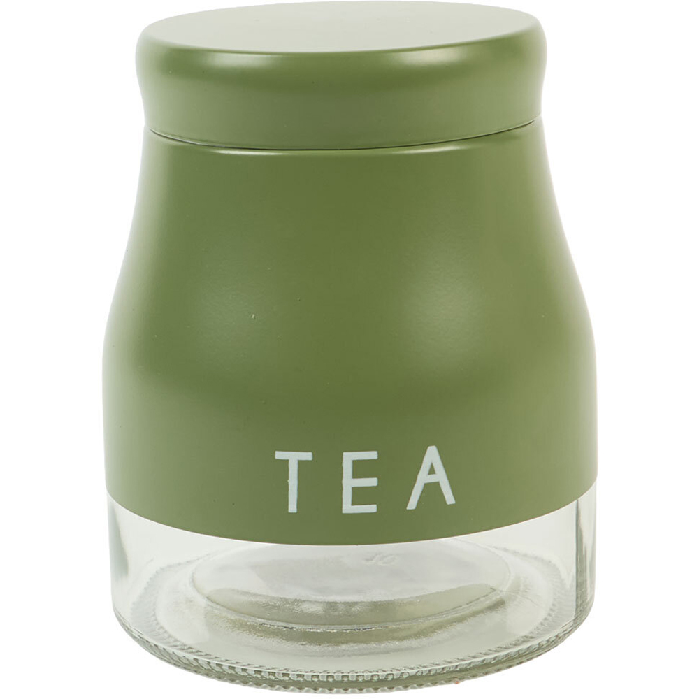 Set of 3 Tea Coffee and Sugar Storage Containers Green Image 2
